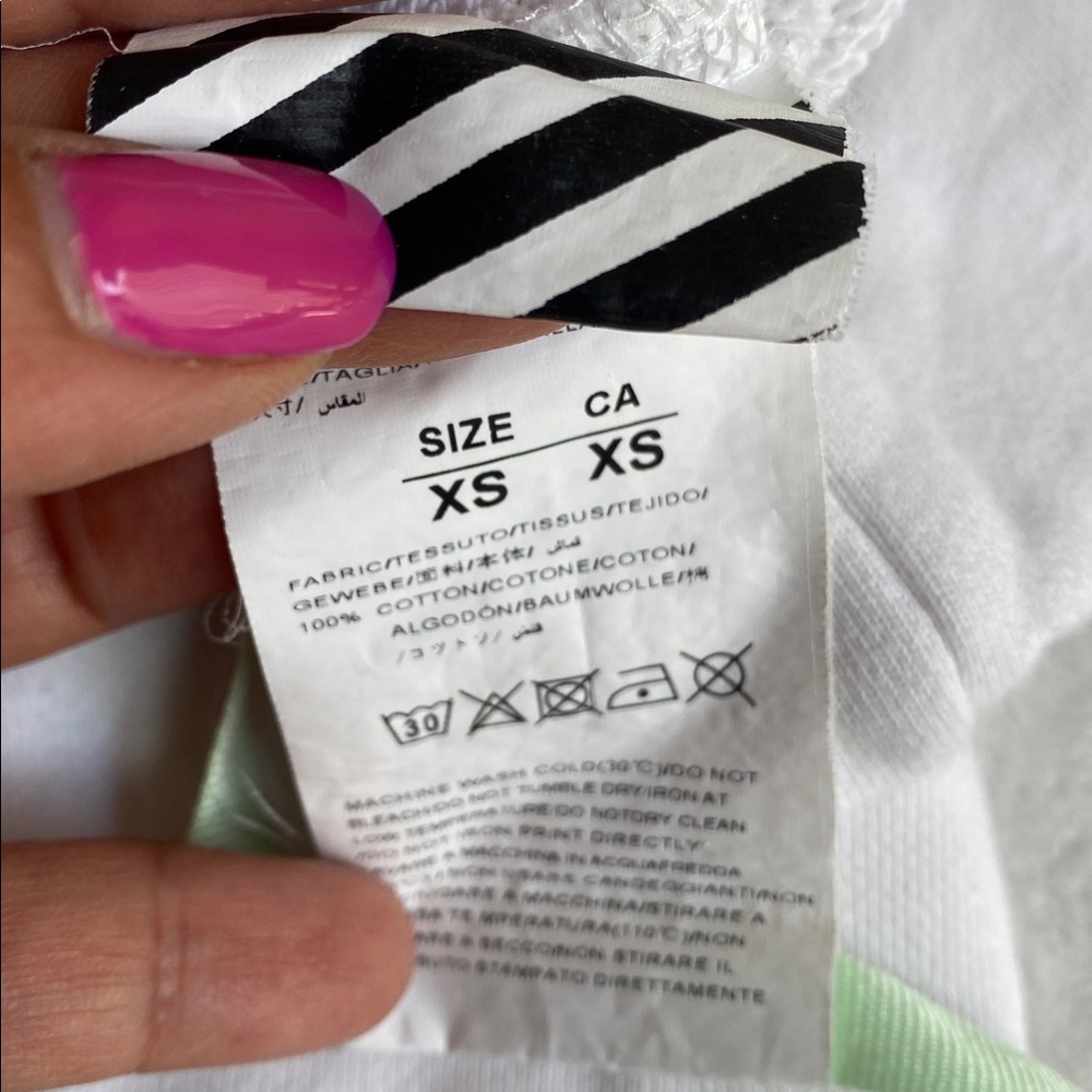 Off White Virgil Abloh Graphic Unisex Hoodie - White and Orange XS - Picture 14 of 17